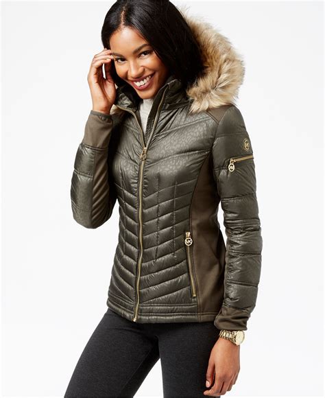 michael kors jacket olive|michael kors winter jacket women.